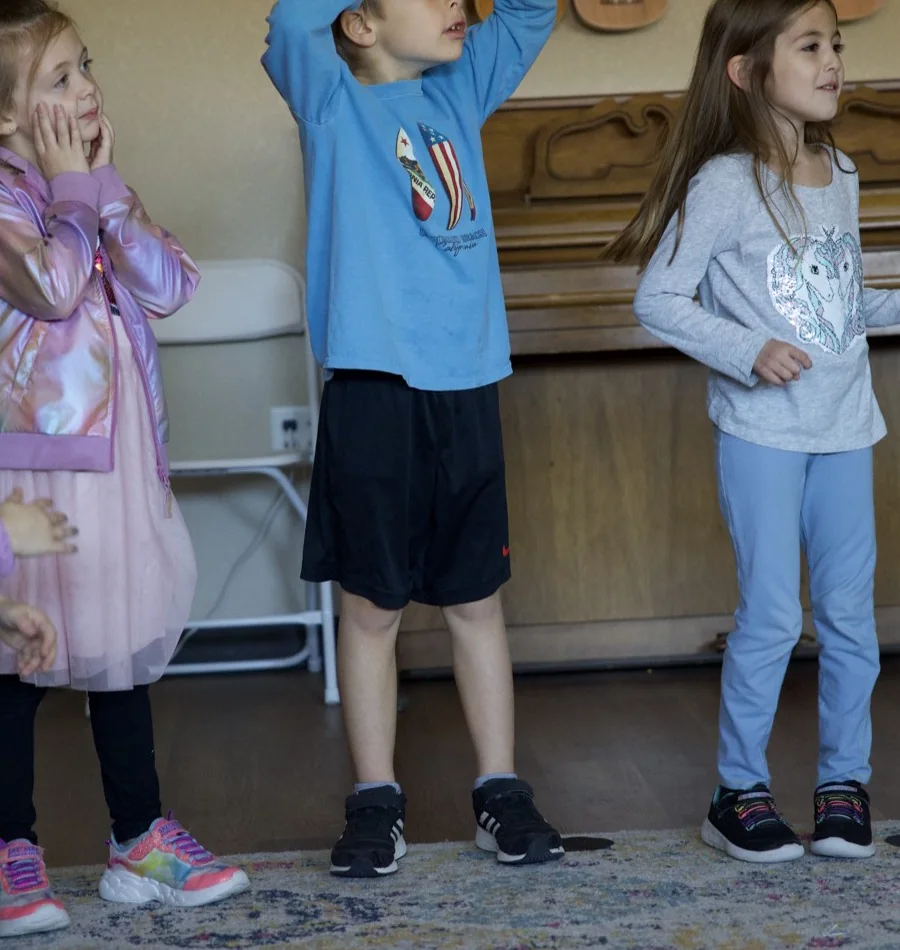 San Tan preschool children participating in classroom music and movement