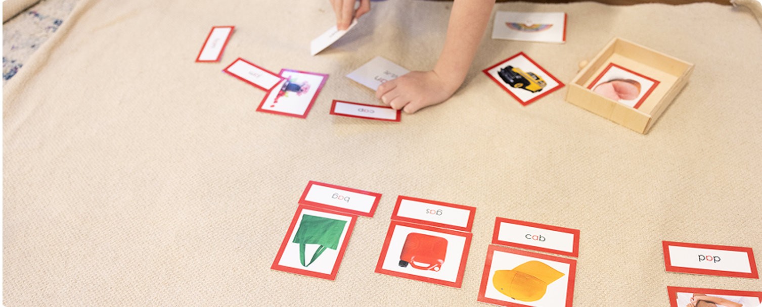 Children working with classroom learning materials at San Tan Montessori Preschool